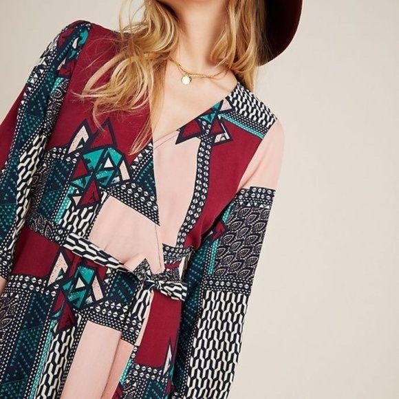 NWT Anthropologie Porridge Virginia Wrap Maxi Dress - Picture 4 of 6